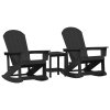 Zahradní lounge set Černá HDPE 3335840