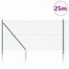 Plotový sloupek. Zelená 25 x 1 m (síť 40 x 40 mm) Ocel a PVC 3351165