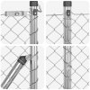Řetězový plot se sloupy Stříbrná 1.4 x 10 m Ocel 3351287