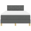 LED box pružinová postel s čelo Tmavě šedá 120 x 200 cm textil 3342507
