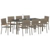 Zahradní jídelní souprava 9 pcs Šedá polyratan 3365400