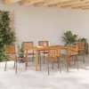 Zahradní jídelní souprava 7 pcs Šedá Poly ratan 3365521