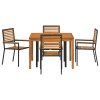 Zahradní jídelní souprava 5 pcs Černá Poly ratan 3365532