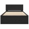 Rám postele s čelo Černý dub 203 x 185 x 70 cm kompozitní dřevo 3376052