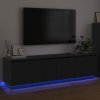 TV skříňka s LED Černý dub 180 x 38 x 49 cm kompozitní dřevo 3376145