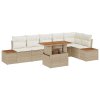 Sada zahradních pohovek s úložištěm 7 pcs Béžová Poly ratan 3358815