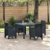 Zahradní jídelní souprava 5 pcs Antracit Ratan Polt 3378532