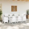 Zahradní jídelní souprava 9 pcs Bílá Ratan Polt 3378582