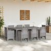Zahradní jídelní souprava 9 pcs Světle šedá Ratan Polt 3378587