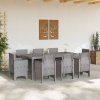 Zahradní jídelní souprava 9 pcs Světle šedá Ratan Polt 3378590