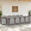 Zahradní jídelní souprava 13 pcs Světle šedá Poly ratan 3378629