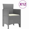 Zahradní jídelní souprava s polštářem 13 pcs Světle šedá 3378631