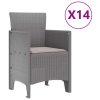 Zahradní jídelní souprava 15 pcs Světle šedá Ratan Polt 3378648