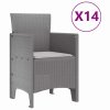 Zahradní jídelní souprava 15 pcs Světle šedá Ratan Polt 3378649