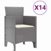 Zahradní jídelní souprava 15 pcs Světle šedá Ratan Polt 3378651