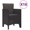 Zahradní jídelní souprava s polštáři 17 pcs Hnědá PP 3378660