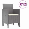 Zahradní jídelní souprava 13 pcs Světle šedá Ratan Polt 3378791
