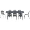 Zahradní jídelní souprava 9 pcs Antracit Ocel 3378827