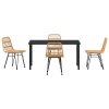 Zahradní jídelní souprava 5 pcs Hnědá Poly ratan 3379193