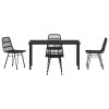 Zahradní jídelní souprava 5 pcs Černá Poly ratan 3379200