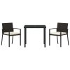Zahradní jídelní souprava 3 pcs Černá Poly ratan 3379233