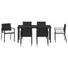 Zahradní jídelní souprava 7 pcs Černá Poly ratan 3379237