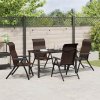 Zahradní jídelní souprava 5 pcs Hnědá Poly ratan 3379263