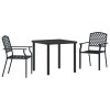 Zahradní jídelní souprava 3 pcs Antracit Ocel 3379303