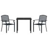Zahradní jídelní souprava 3 pcs Antracit Ocel 3379303