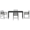 Zahradní jídelní souprava 5 pcs Černá Poly ratan 3379325