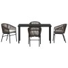 Zahradní jídelní souprava 5 pcs Hnědá Poly ratan 3379354