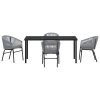 Zahradní jídelní souprava 5 pcs Šedá Poly ratan 3379362