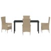 Zahradní jídelní souprava s polštářem 5 pcs Béžová polyratan 3379460