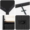 Zahradní jídelní souprava s polštářem 5 pcs Černá Poly ratan 3379537