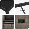 Zahradní jídelní souprava s polštářem 3 pcs Šedá Poly ratan 3379618