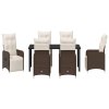 Zahradní jídelní souprava s polštářem 7 pcs Hnědá Poly ratan 3379671