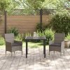 Zahradní jídelní souprava s polštářem 3 pcs Šedá Poly ratan 3379786