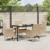 Zahradní jídelní souprava s polštářem 5 pcs Béžová Poly ratan 3379802