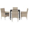 Zahradní jídelní souprava 5 pcs Světle šedá Poly ratan 3379808