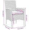 Zahradní jídelní souprava s polštářem 5 pcs Černá Poly ratan 3379844