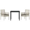 Zahradní jídelní souprava 3 pcs Světle šedá Poly ratan 3379898