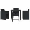 Zahradní jídelní souprava s polštářem 5 pcs Černá Poly ratan 3379976