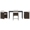 Zahradní jídelní souprava s polštářem 5 pcs Hnědá Poly ratan 3379985