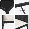 Zahradní jídelní souprava s polštářem 5 pcs Černá Poly ratan 3380006