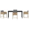 Zahradní jídelní souprava s polštářem 5 pcs Béžová Poly ratan 3380030
