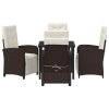 Zahradní jídelní souprava s polštářem 5 pcs Hnědá polyratan 3380317