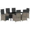 Zahradní jídelní souprava 7 pcs Šedá polyratan 3380327