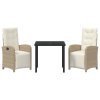 Zahradní jídelní souprava 3 pcs Béžová polyratan 3380330