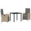 Zahradní jídelní souprava 3 pcs Béžová polyratan 3380337