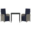 Zahradní jídelní souprava 3 pcs Šedá polyratan 3380358